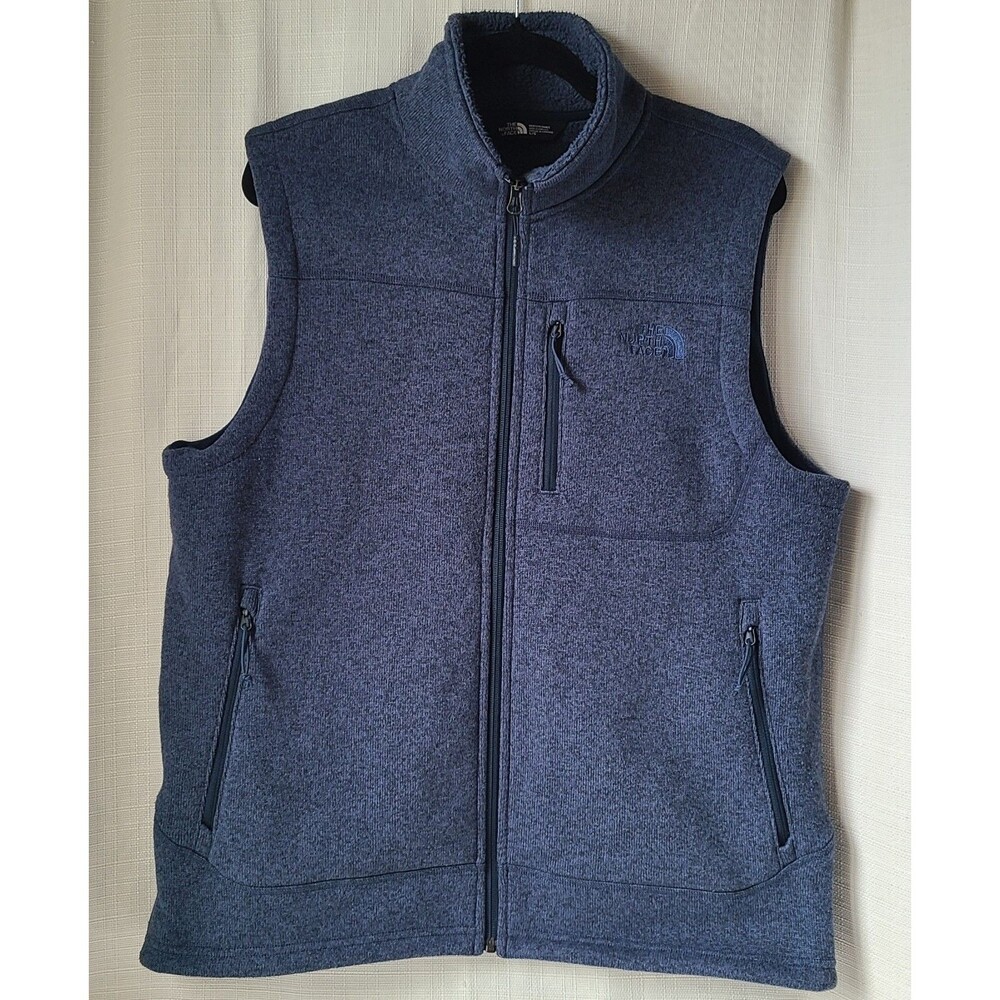 The North Face Sweater Fleece Vest Men's Large Gray Full Zip Outdoor Hiking